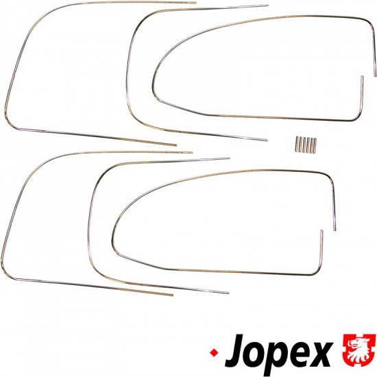 Trim set for rubber window seal, alu, German quality