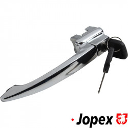 Door handle, outer, with lock paddle, with keys, chrome ( 59-66)