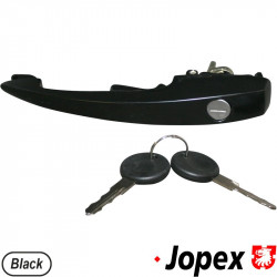 Door handle with key, black