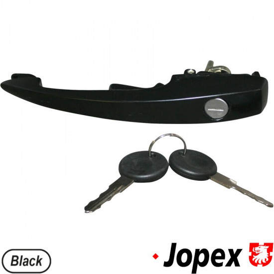 Door handle with key, black