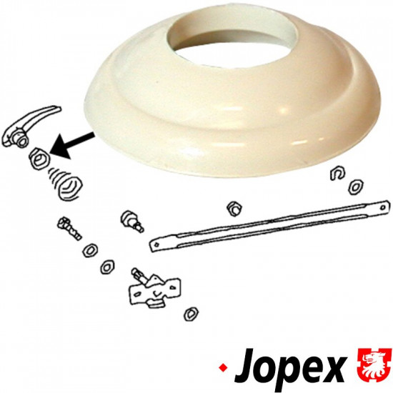 Escutcheon, wind/door handle, ivory