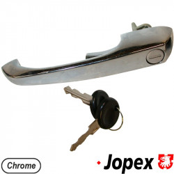 Door handle with keys, chrome, left/right