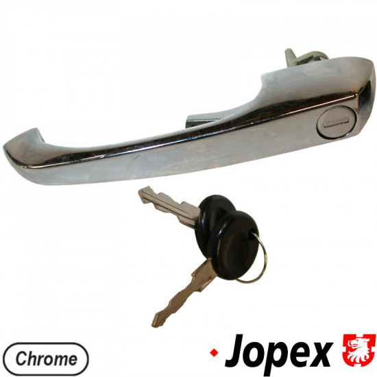 Door handle with keys, chrome, left/right