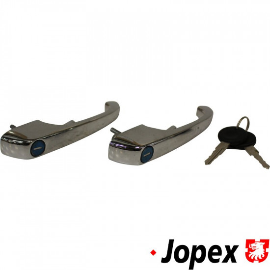 Door handle kit, with same keys for both doors, chrome, left/right