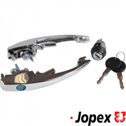 Door handle and ignition lock kit, with same keys for both doors, chrome, left/right