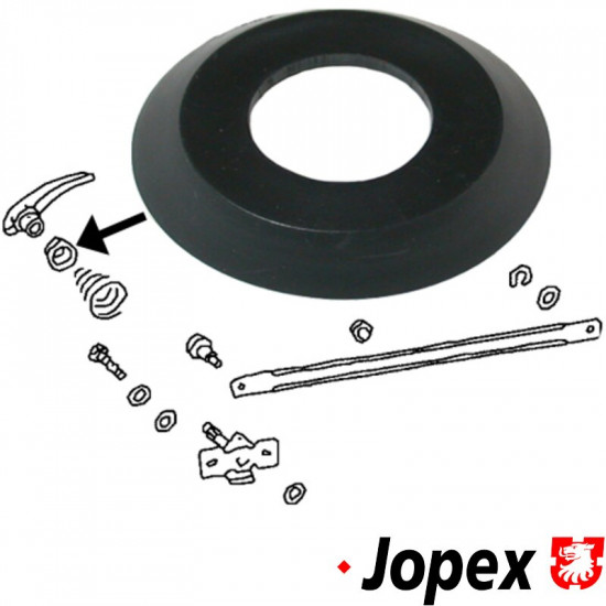 Door handle plastic washer, black, Ø 45 mm outside, Ø 20 mm inside