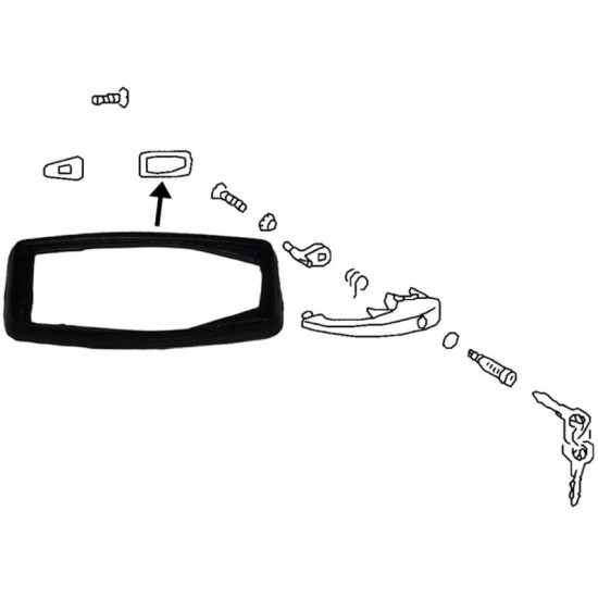 Plastic gasket for outer door handle, rear part