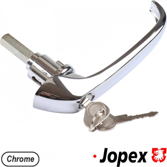 Sliding door handle, chrome, with keys and fittings