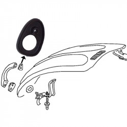 Upper gasket for bonnet handle