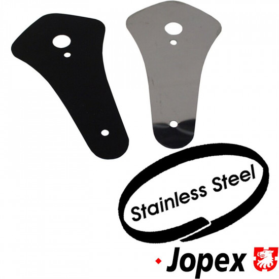 Plate for bonnet handle with rubber support, polished stainless steel