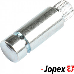 Pin in hinge for sliding door locking lever