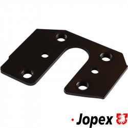 Threaded plate on door post, upper, left