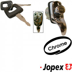 Lock for engine lid with keys, chrome