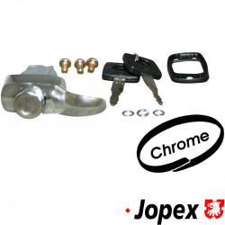 Lock for engine lid with keys, chrome