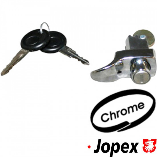 Lock for engine lid with keys, chrome