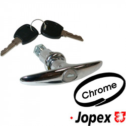 T-handle for rear hood with keys, chrome