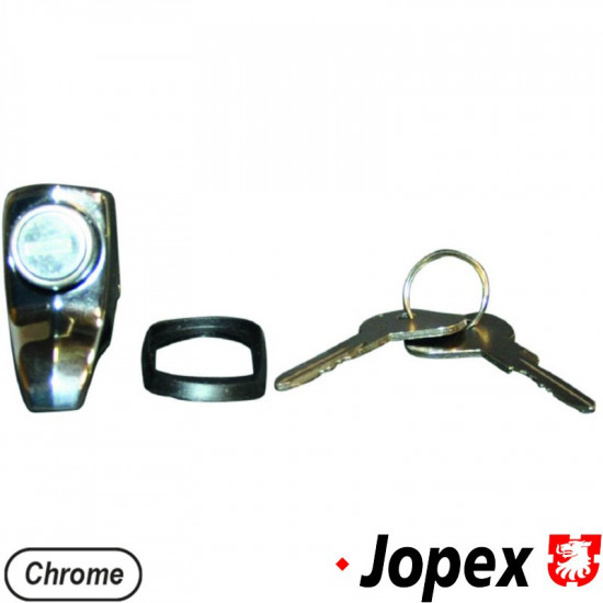 Lock for engine lid with keys, chrome