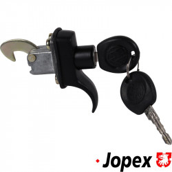 Lock for engine lid with keys, black