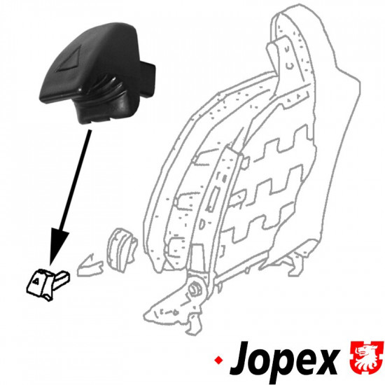 Knob for seat back rest, black