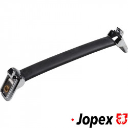 Grab handle for doors, black with chrome ends