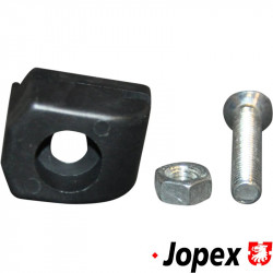 Guide piece for sliding door, black, nylon with bolt and nut, right