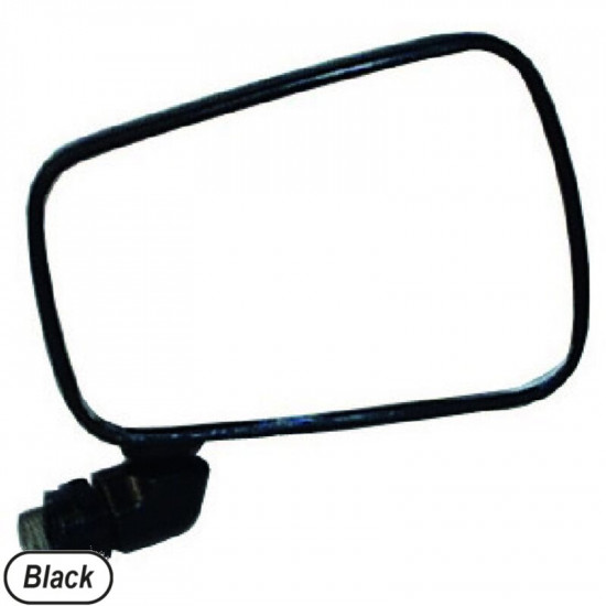 Door mirror, right, black plastic