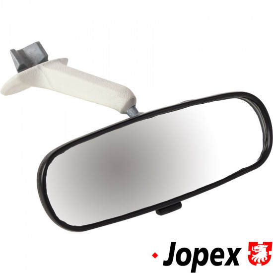 Rearview mirror with anti-dazzle, with black housing and cream coloured arm
