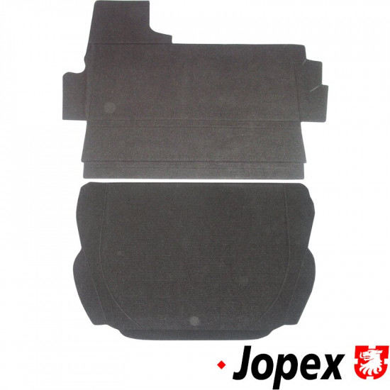 Trunk carpet set, upper and lower, black