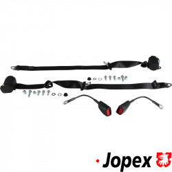 Seat belt set, front, left/right (for both seats), black, 3 points automatic