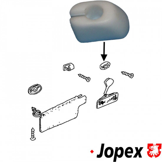 Sun visor clip, white, left/right, economy quality