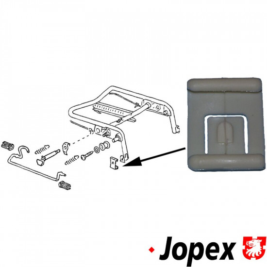 Guide piece for seat rail, rear