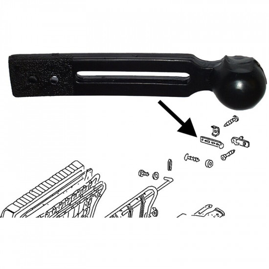 Retaining strap for rear seat backrest, black