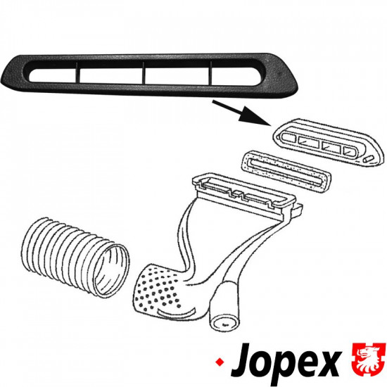 Trim plate for air vent, plastic, black, left