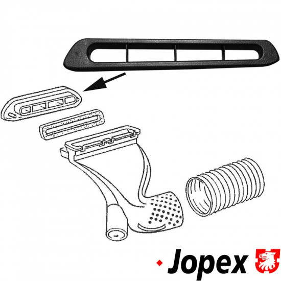 Trim plate for air vent, plastic, black, right