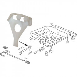 Guide piece for seat rail, front