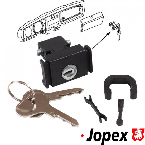 Lock for glove box compartment with keys