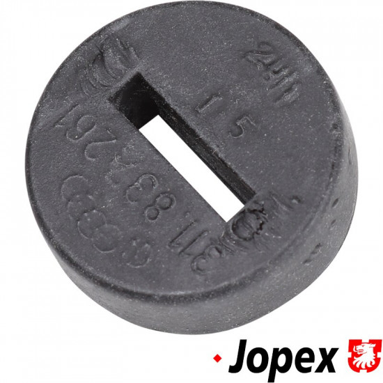 Rubber stop for door check strap