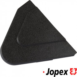 Seat hinge cover, left front, black
