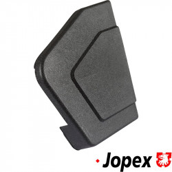 Seat hinge cover, right front, black