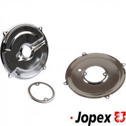Backing plate set for alternator, chrome