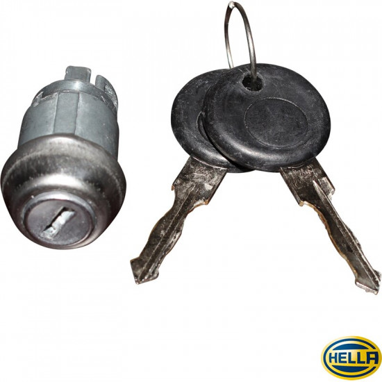 Ignition switch/lock with keys and steel rosette, HELLA