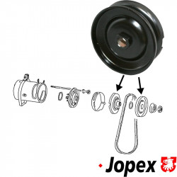 Pulley for alternator pulley, heavy duty, 12 Volt