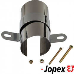 Chrome coil cover with bracket. Simply slips around stock coil