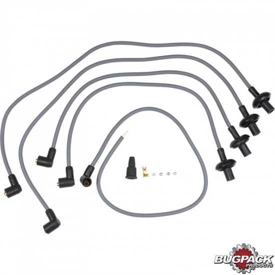 Ignition cable set, 90º Megavolt, grey