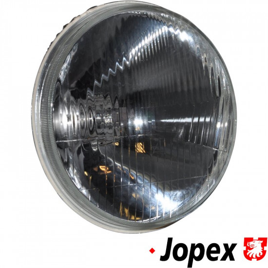 Headlamp unit, 7" round (178 mm), H4, without E-mark and parking light. NOT STREET LEGAL IN EU
