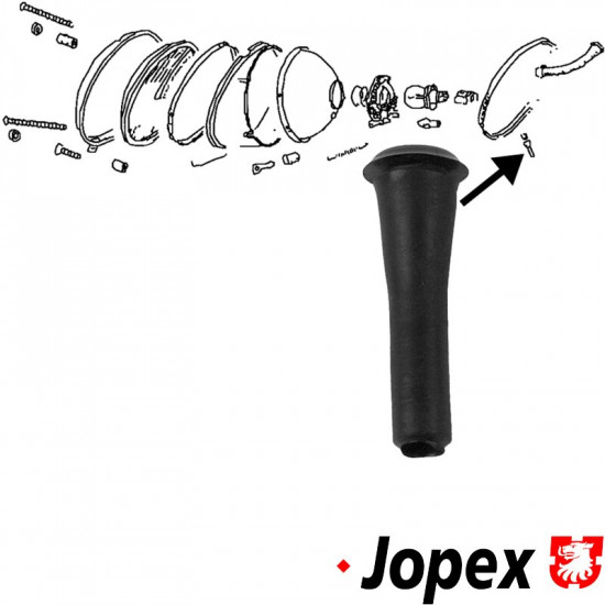 Drain tube for headlight, rubber