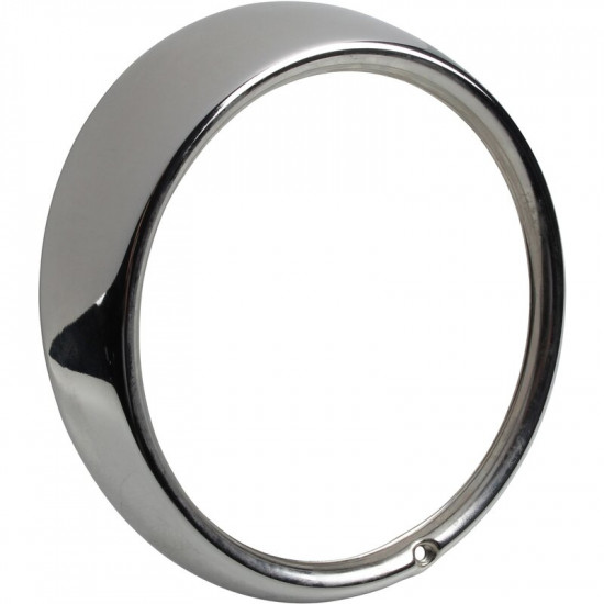 Headlamp rim, 1 hole, metal, chrome