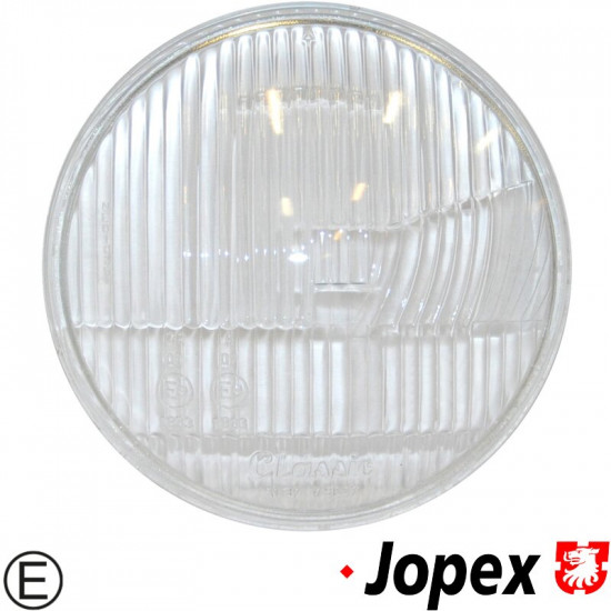 Headlamp lens, with E-mark