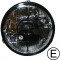 Headlight insert, round, black, with E-mark