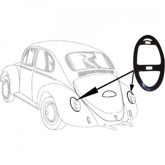 Gasket for tail light, rubber, left/right, CLASSIC